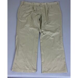 Dockers Pants Men's Size 50x32 Pleated Classic Fit Khaki Tan Cotton Twill